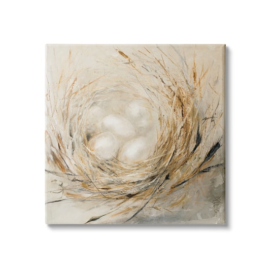 Stupell Industries Abstract Baby Bird Egg Nest Countryside Animals Canvas Wall Art